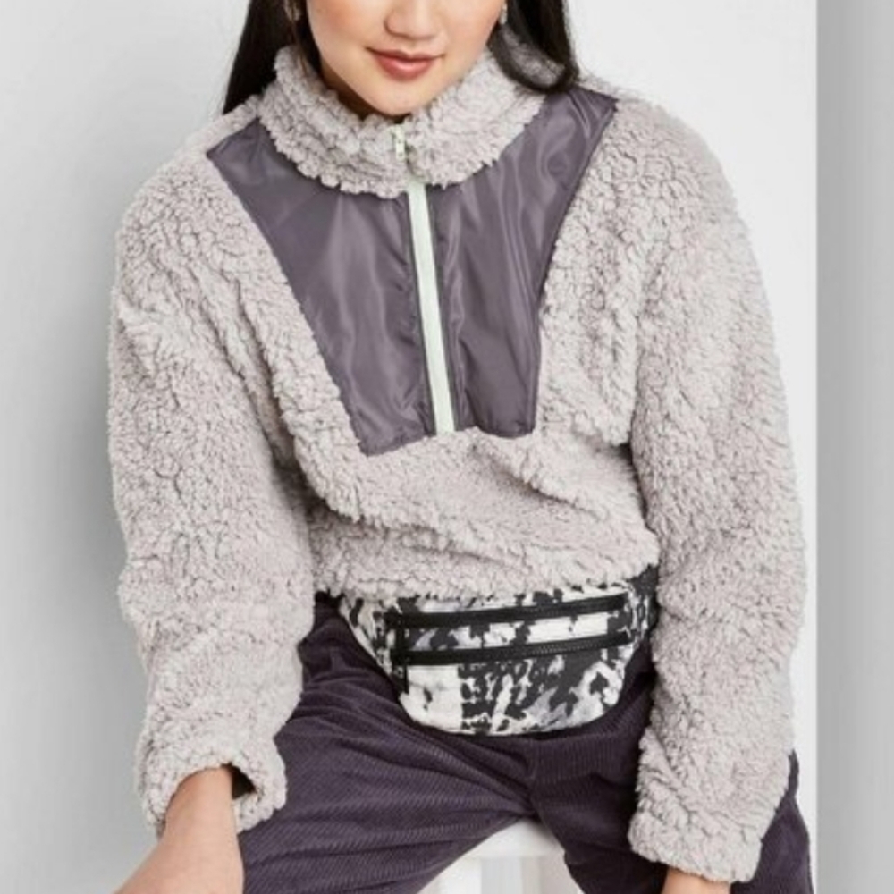 Wild Fable quarter zip pullover Sherpa Jacket